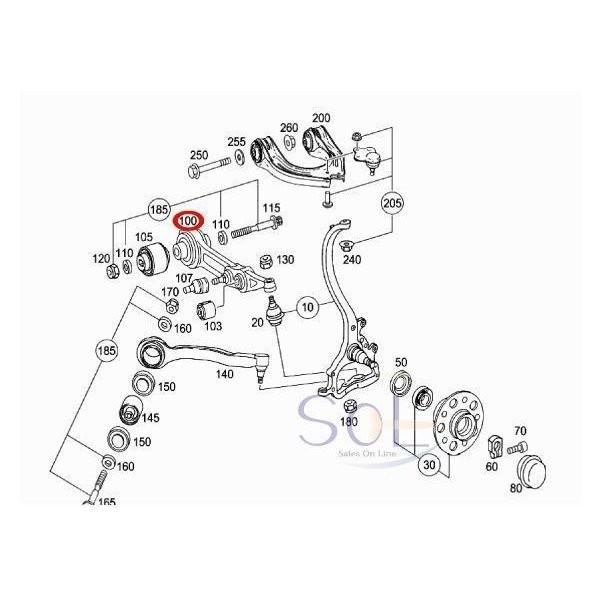 ベンツ W211 W219 フロント ロアアーム(コントロールアーム) 右側 E280 E320 E350 E500 E63 CLS350 CLS500 CLS55 2113309207 2113308207_画像2
