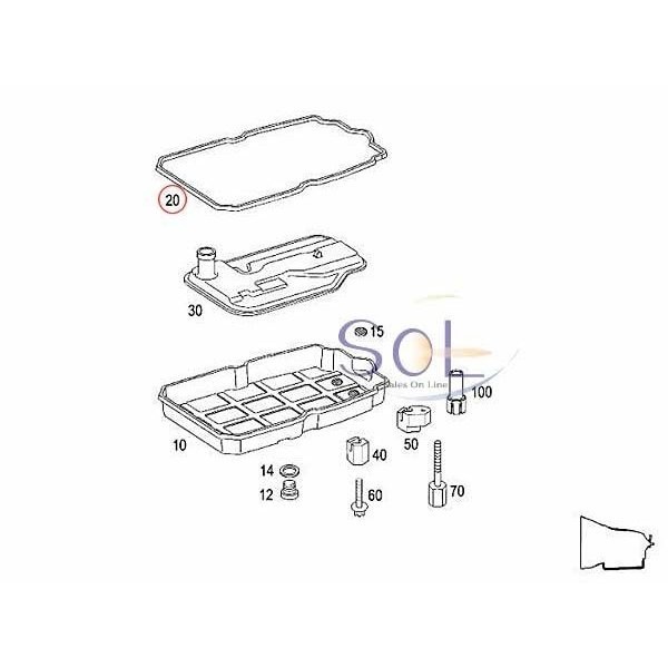 ベンツ W164 W166 X204 W251 X164 W463 オイルパンガスケット ML350 ML500 ML550 ML63 GLK300 GLK350 R500 R550 GL550 G500 2202710380_画像2