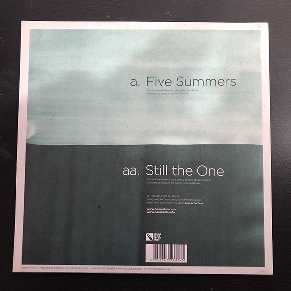 Blu Mar Ten & InsideInfo / Five Summers cw Still The One [Blu Mar Ten Music BMT005] _画像2