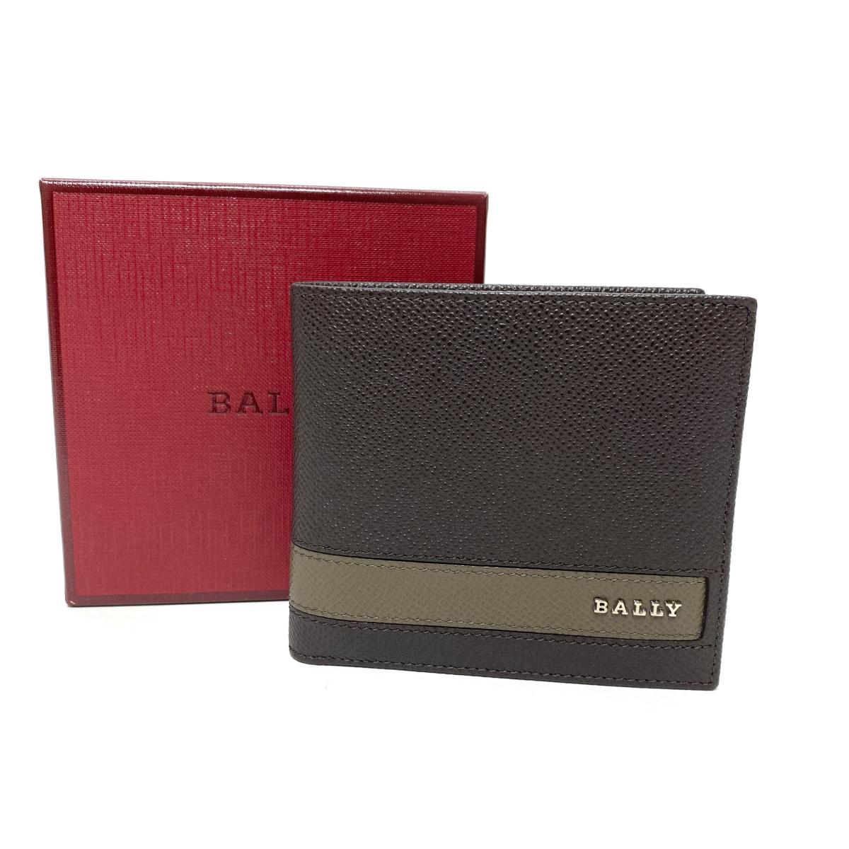 美品◇BALLY バリー 二つ折り財布◇ brown /茶/ブラウン/レザー/メンズ