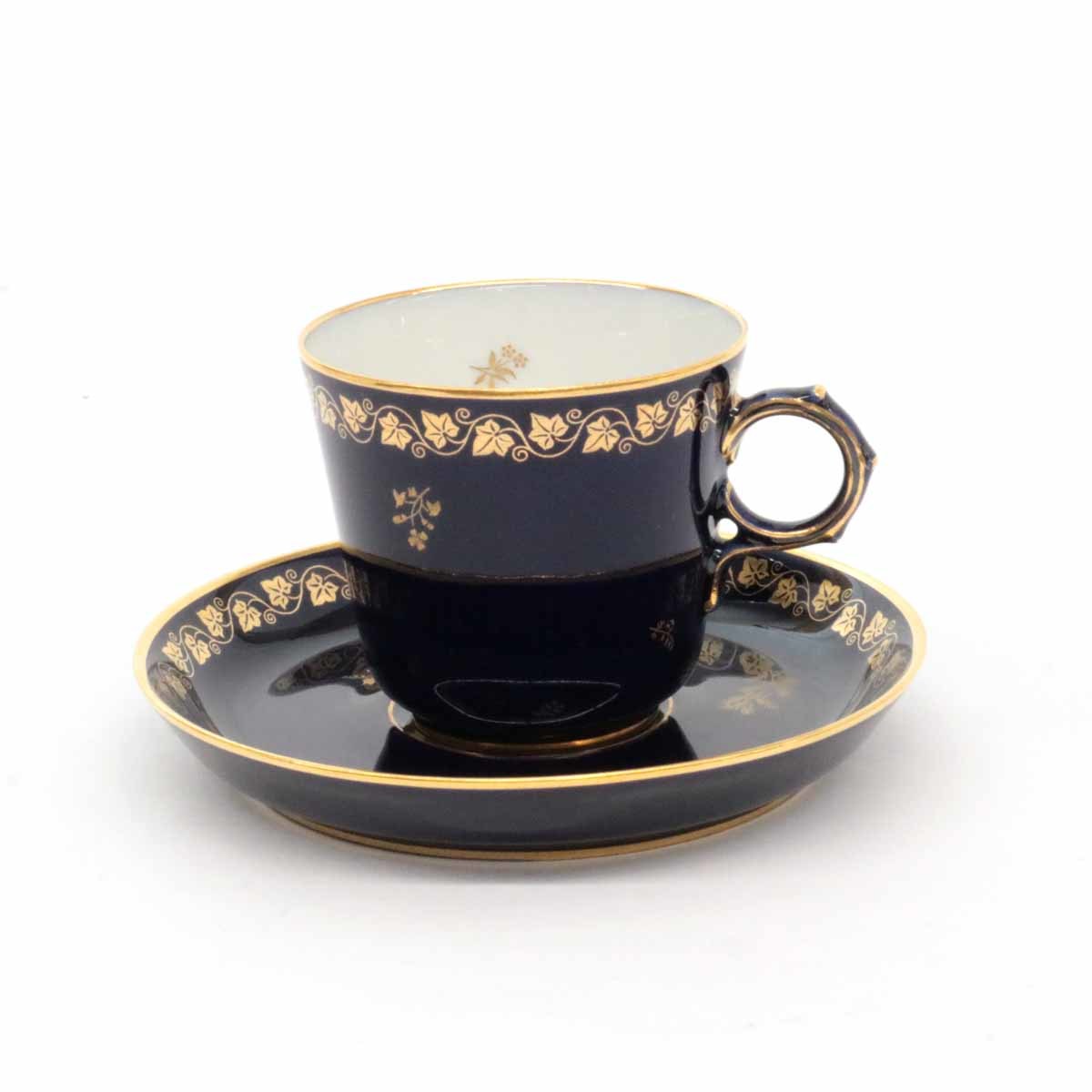 ◇SEVRES セーブル デミタス カップ&ソーサー-2-◇ ネイビー 金彩