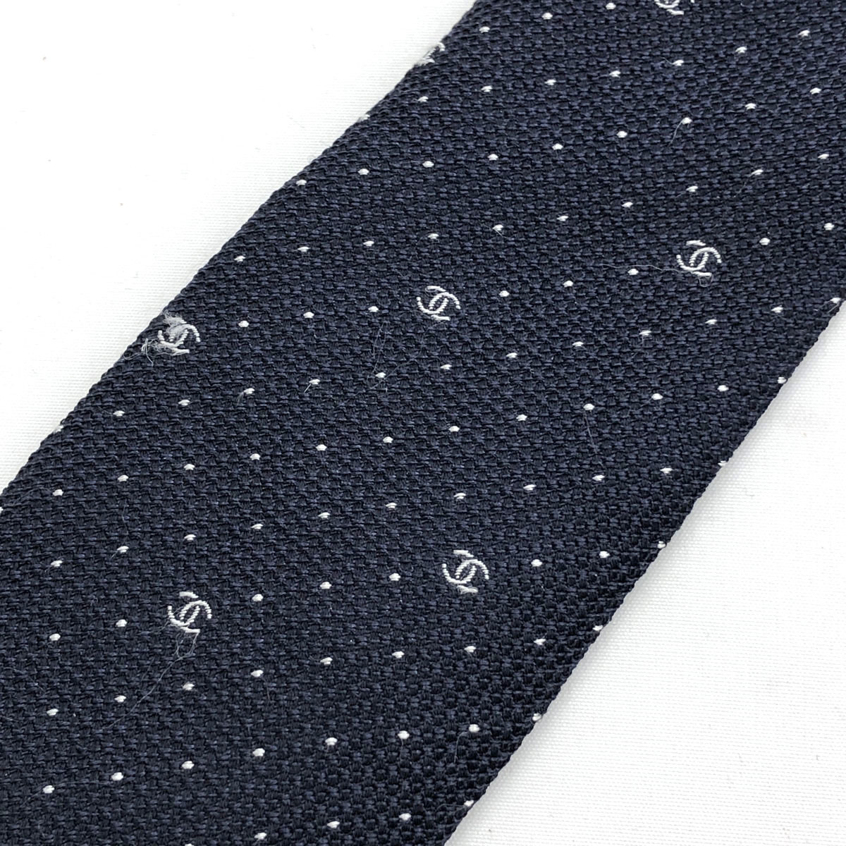 ◇CHANEL シャネル ドット柄ネクタイ◇ navy /紺/ネイビー/ココマーク