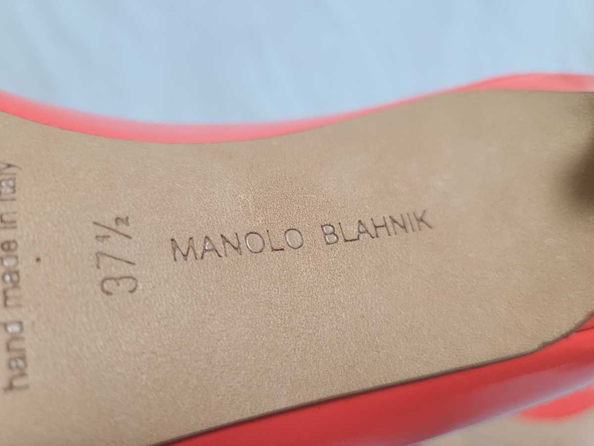 希少 manolo blahnik マノロブラニク パンプス ヒール高約53mm 表示サイズ37 1/2(24.5cm) イタリア製_画像10