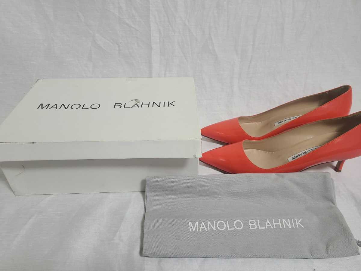 希少 manolo blahnik マノロブラニク パンプス ヒール高約53mm 表示サイズ37 1/2(24.5cm) イタリア製_画像8