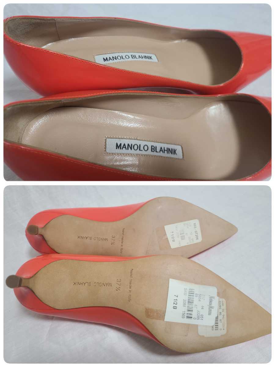 希少 manolo blahnik マノロブラニク パンプス ヒール高約53mm 表示サイズ37 1/2(24.5cm) イタリア製_画像4