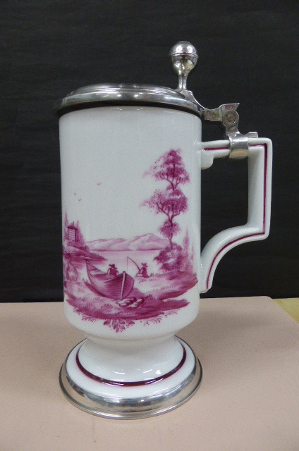 * beautiful goods * giraffe KIRIN Via mug collection 1990heki -stroke purple * Land scape beer mug glass giraffe Via mug 