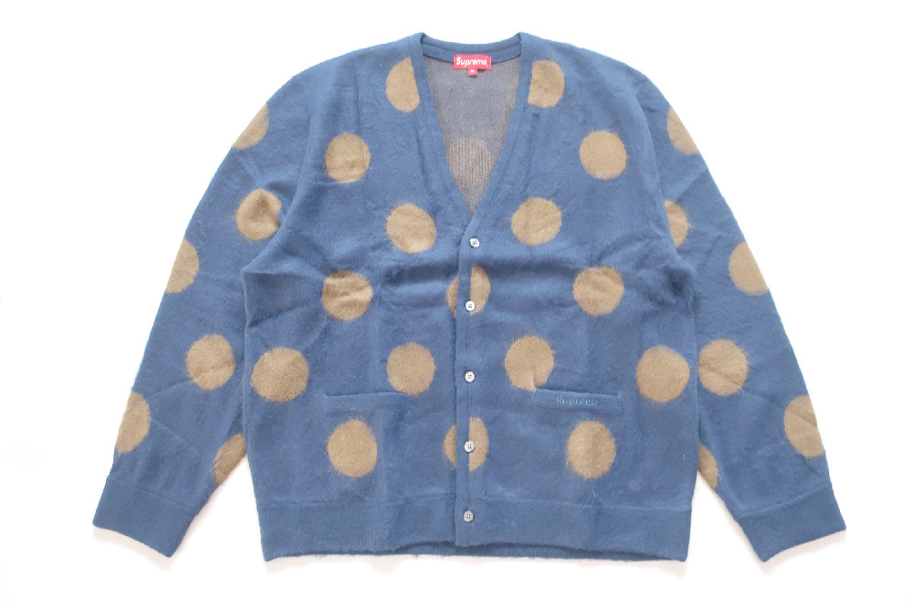 (Ｌ)Supreme Brushed Polka Dot CardiganシュプリームブラシュポルカドットカーディガンNavyネイビー_画像1