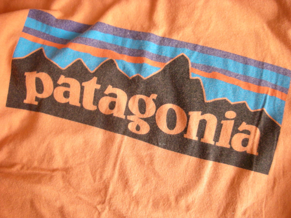 i303 patagonia パタゴニア T Ｔシャツ 半袖Ｔ 半袖 半袖カットソー キッズ KIDS XS5-6 身長110cm-120cm オレンジ_画像4