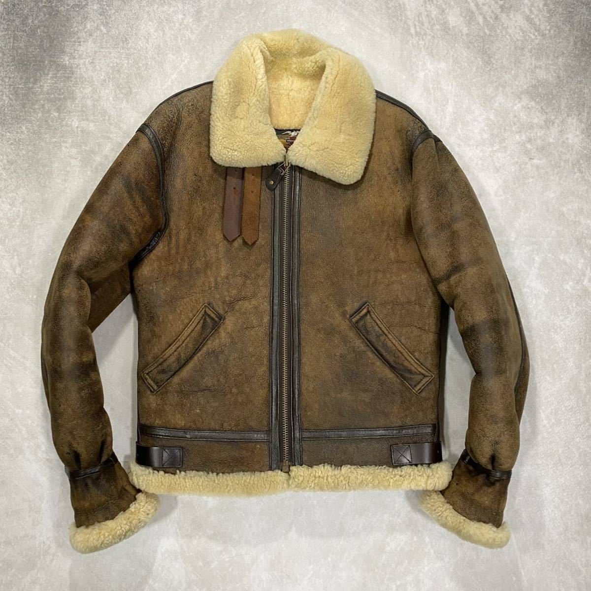 再入荷!】 HARLEY-DAVIDSON ハーレーダビッドソン 羊革 ムートン ジャケット - レザージャケット 再入荷!】 HARLEY-DAVIDSON ハーレーダビッドソン 羊革 ムートン ジャケット - レザージャケット