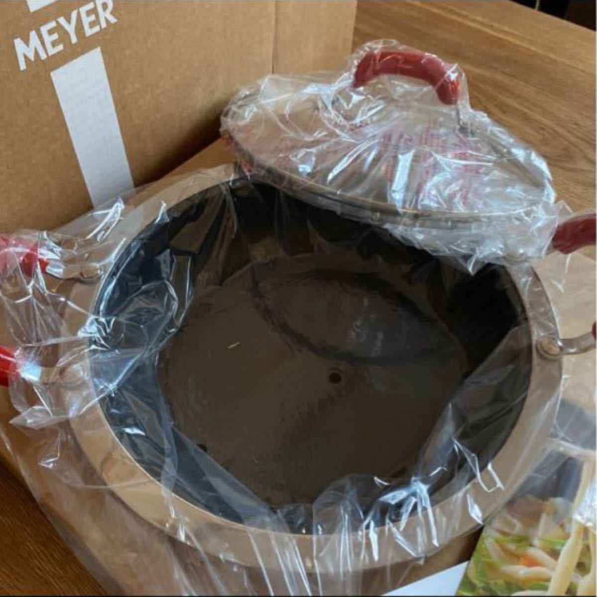 【新品】マイヤー　ホットポット　レッド　24センチ　IH対応. 両手鍋　すき焼き鍋　炊飯鍋