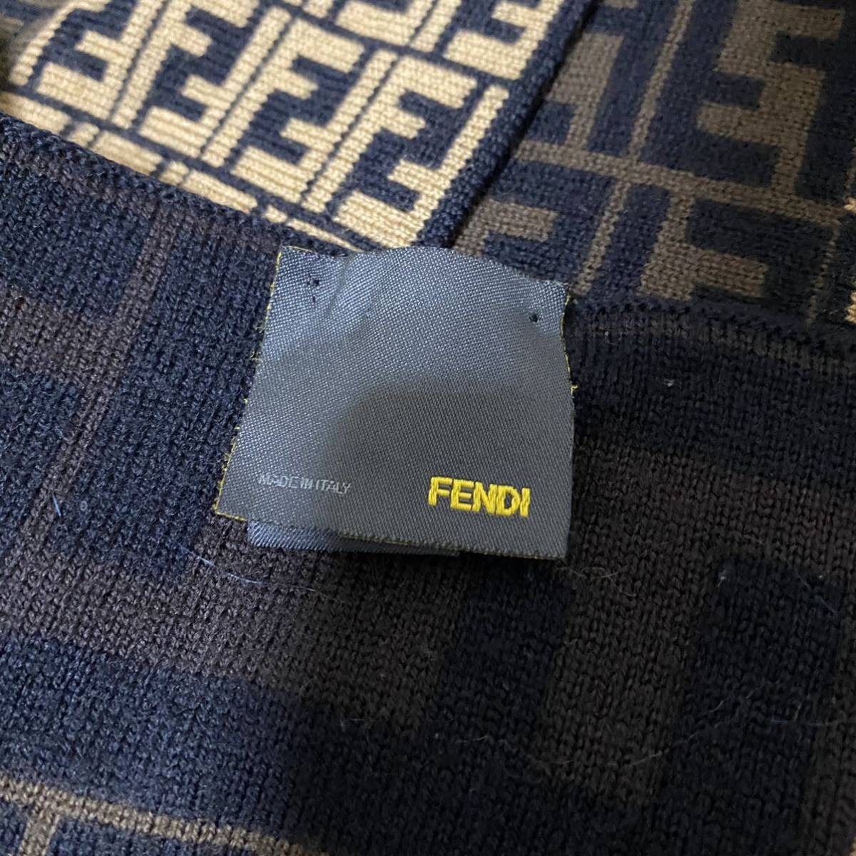 1円〜 FENDI フェンディ ズッカ柄 マフラー ウール