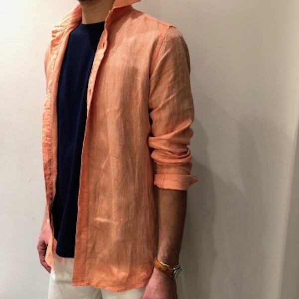 数回着2.5万 18SS ジュンハシモト LINEN HORIZONTAL SHT　ホリゾンタル シャツ　junhashimoto　　　　　　AKM 1piu1uguale3