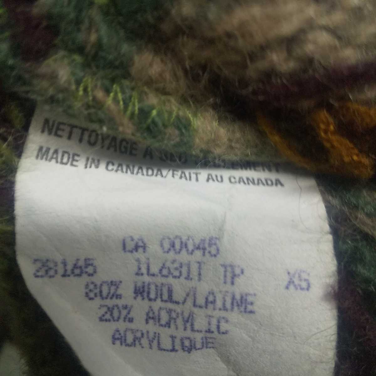 80s カナダ製 総柄 ニット セーター canada wool ウール ノルディック柄 vintage ヴィンテージ ビンテージ used 古着_画像6