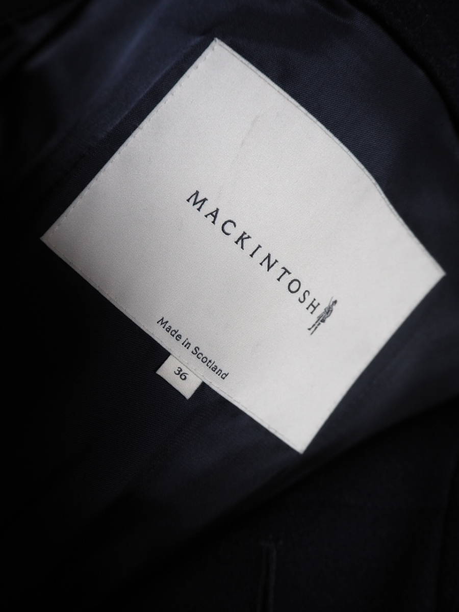  Macintosh шерсть пальто с отложным воротником размер 36 темно-синий ремень имеется белый бирка 