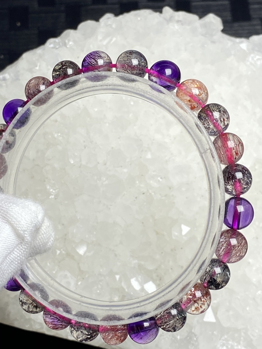 0401a772 天然美品☆【65A極満針スーパーセブン】☆ブレス 7-7.5mm