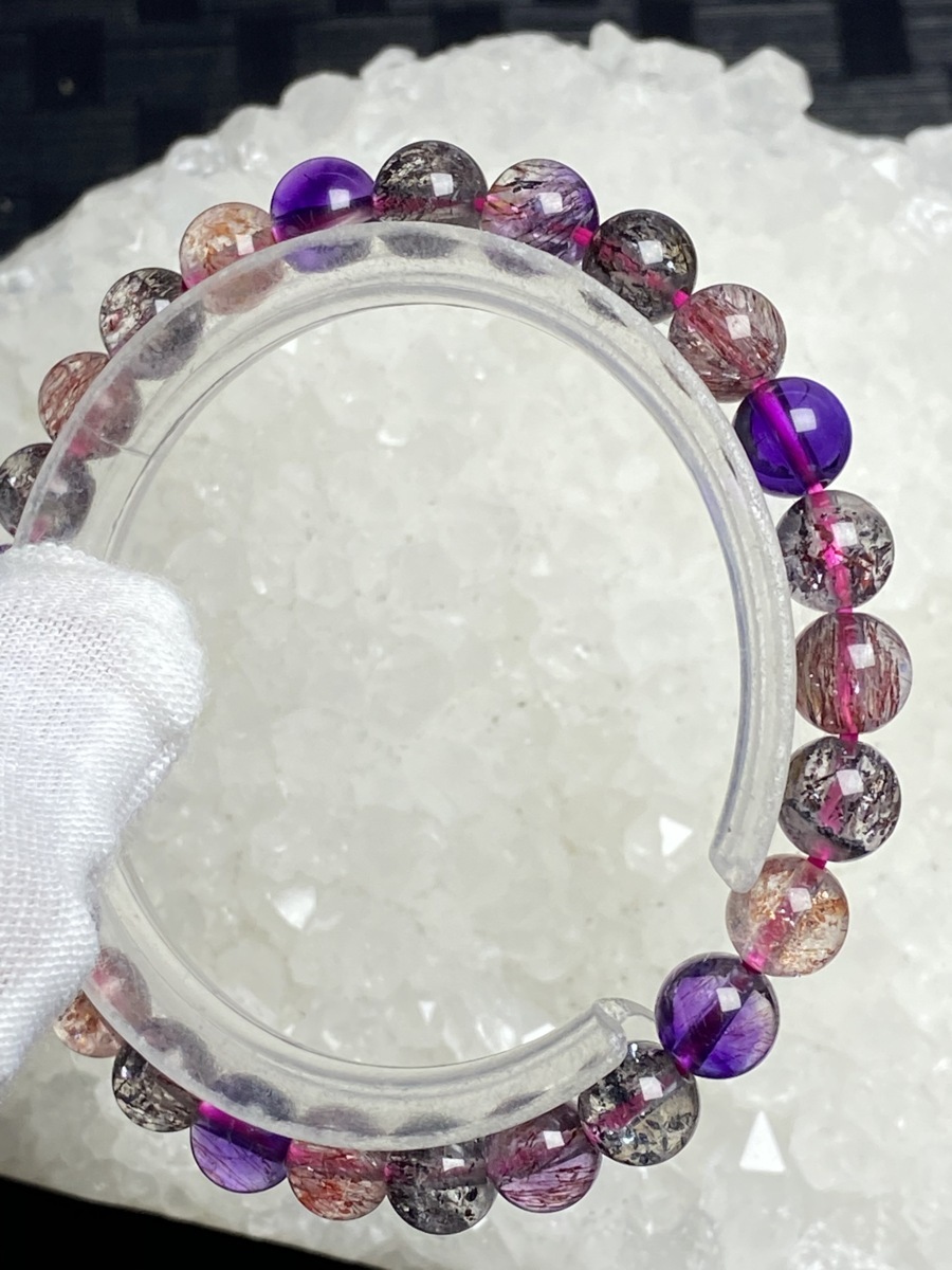 0401a772 天然美品☆【65A極満針スーパーセブン】☆ブレス 7-7.5mm