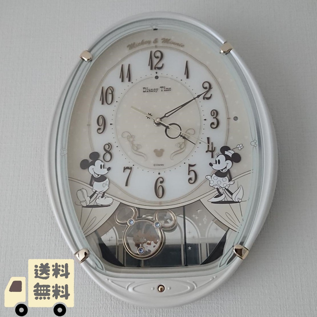 期間限定価格 SEIKOミッキーミニーメロディー付き掛け時計 掛時計/柱時計