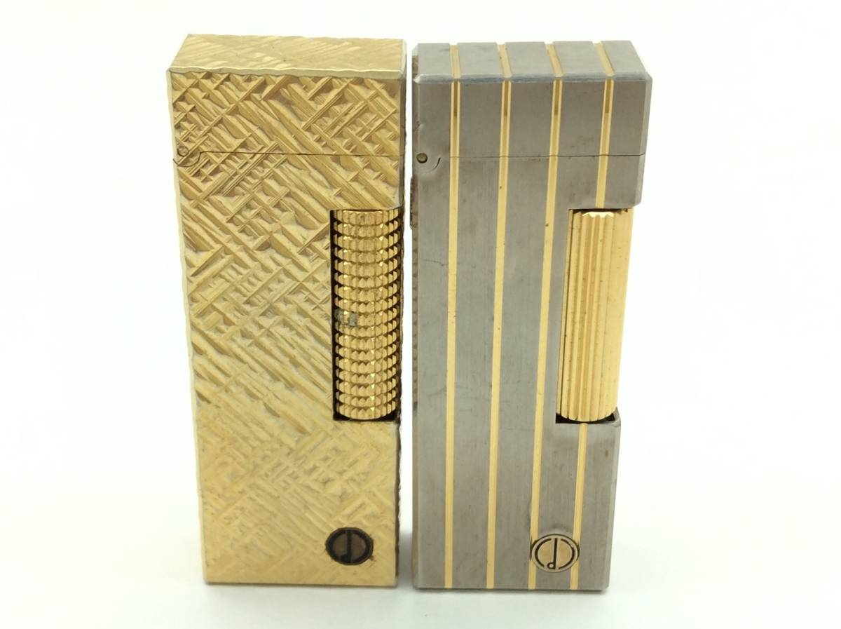 値下げしていきます T34☆【火花確認済】Dunhill ダンヒル ライター 2個セット ロール式 ローラー式 ゴールド/シルバー×ゴールドカラー 喫煙具 ☆ 値下げしていきます T34☆【火花確認済】Dunhill ダンヒル ライター 2個セット ロール式 ローラー式 ゴールド/シルバー×ゴールドカラー 喫煙具 ☆