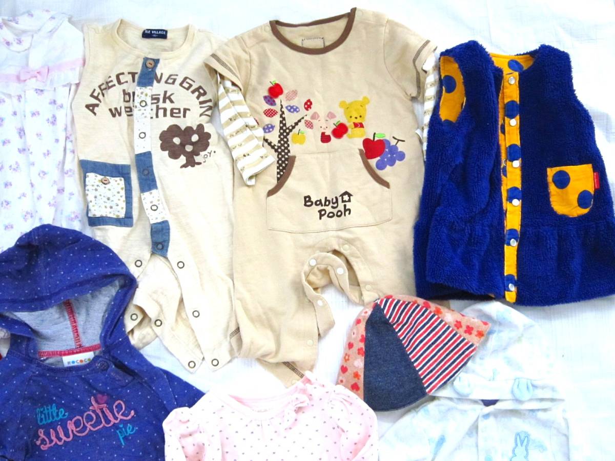 ベビー女の子セット☆70-80センチ☆21点☆古着・着替え・出産準備＊大量まとめ売り☆ウエス・エコ・ZARA・未使用ベビーパンツ・おむつ30枚_画像3