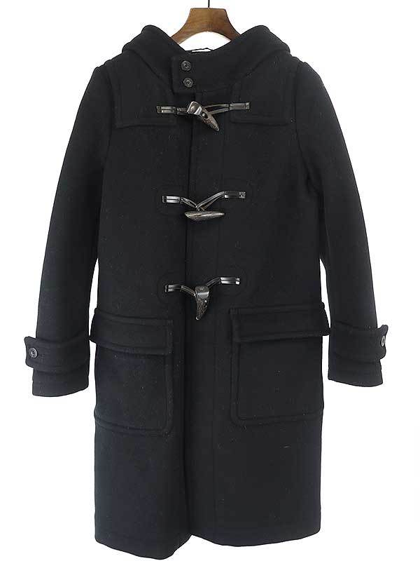 HYKE ハイク 17AW メルトンダッフルコート ブラック 2 レディース www
