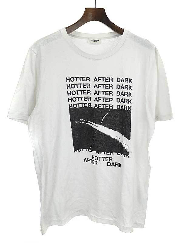 【当店一番人気】 SAINT LAURENT PARIS サンローラン パリ 19AW HOTTER AFTER DARK プリントTシャツ ホワイト M メンズ 半袖Tシャツ