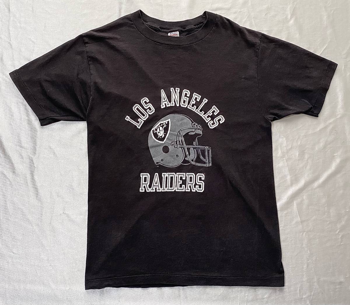 80s USA製 ビンテージ Champion チャンピオン RAIDERS ロサンゼルス レイダース　Tシャツ　X-LARGE　ブラック　黒