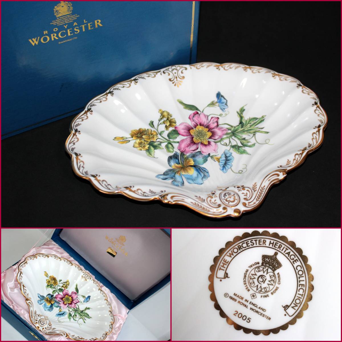 [ROYAL WORCESTER/ Royal Worcester ]HERITAGE COLLECTION[ износ te-ji/31cm ракушка тарелка ]{ прекрасный товар } Англия / большая порция тарелка / редкость /BVT2146