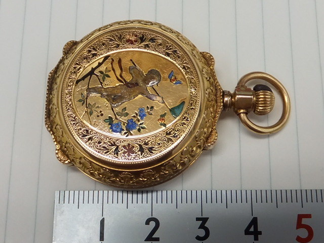 非常に珍しい逸品 アンティーク ロンジン懐中時計１８Ｋ金無垢 