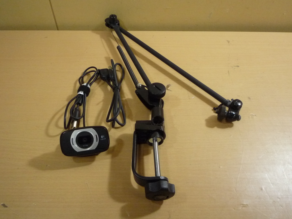 * free shipping *[ used ]Logicool WEB camera C615 V-U0027 full HD 1080p Mike built-in arm stand attaching present condition goods video chat tere Work etc. 