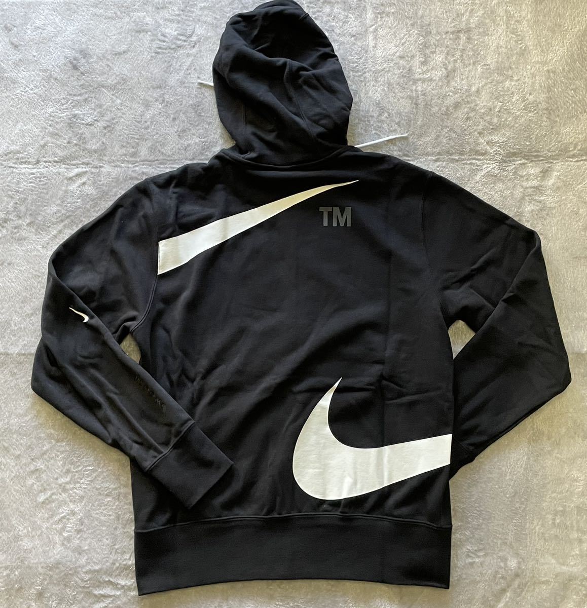 Mサイズ】NIKE AS M NSW SWOOSH FZ FT HOODIE BLACK/WHITE 黒 ナイキ