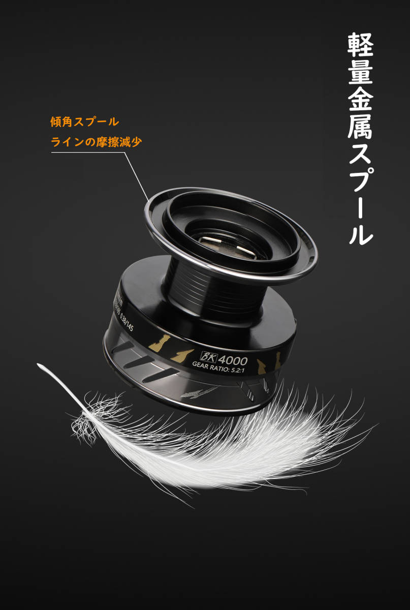 FR-526【送料無料】 フィッシング リール スピニングリール 釣り 6000番 遠投 ギア比5.2：1 5+1BB 湖 川 淡水釣り 海釣り ハンドル左右交換_画像5