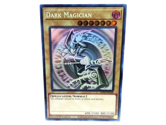 077s 遊戯王 Dark Magician ブラック・マジシャン GFTP-EN128 ホログラフィックレア 1st Edition 英語版 ※中古