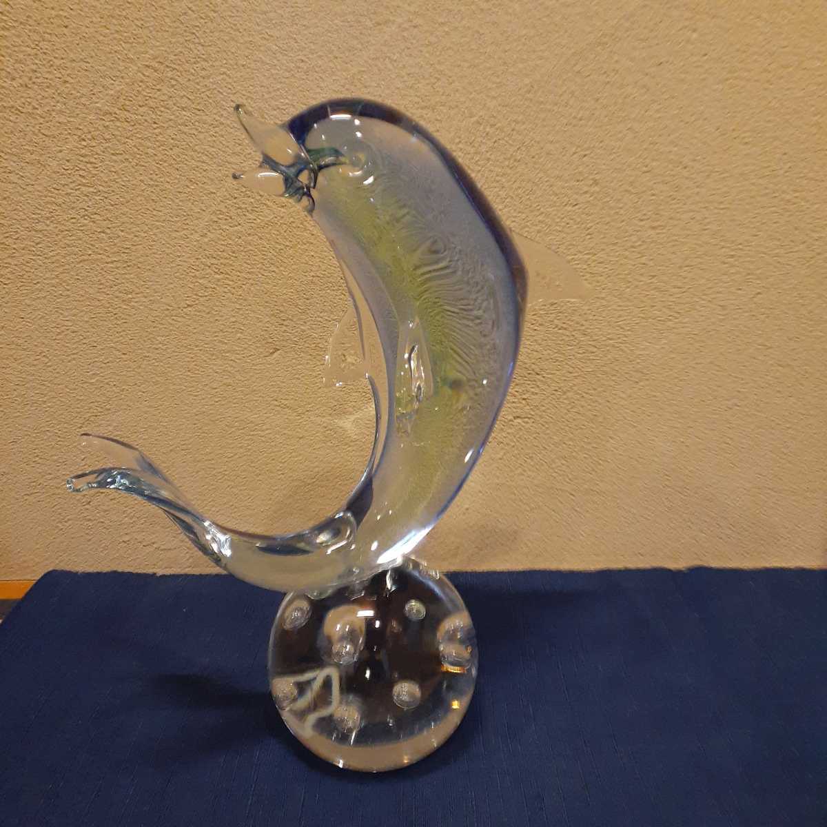 ムラノガラス イルカ ムラーノガラス オブジェ 約35cm×28cm×11cm_画像2