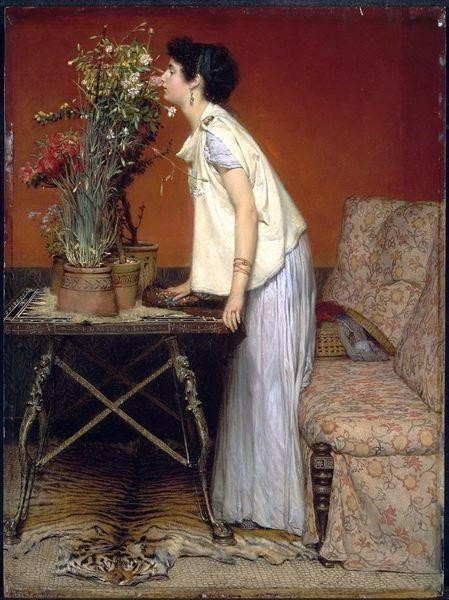 油絵 Lawrence Alma-Tadema_女と花 ma2615-