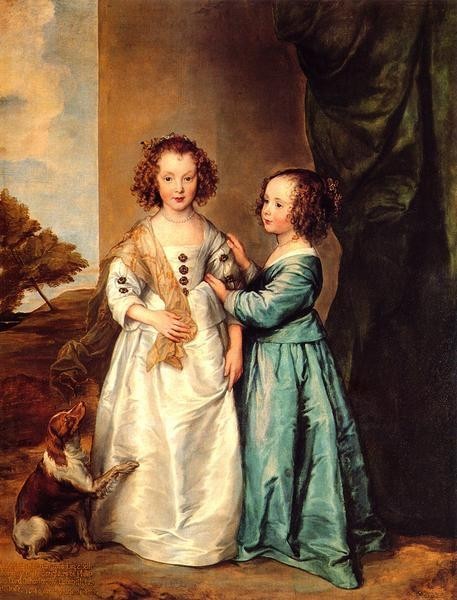 油絵 Sir Antony van Dyck_二人の少女の肖像 ma1174 | transparencia