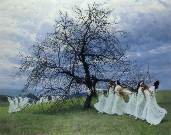 油絵 Maximilian Lenzの名作_ 春の歌 MA562_画像1