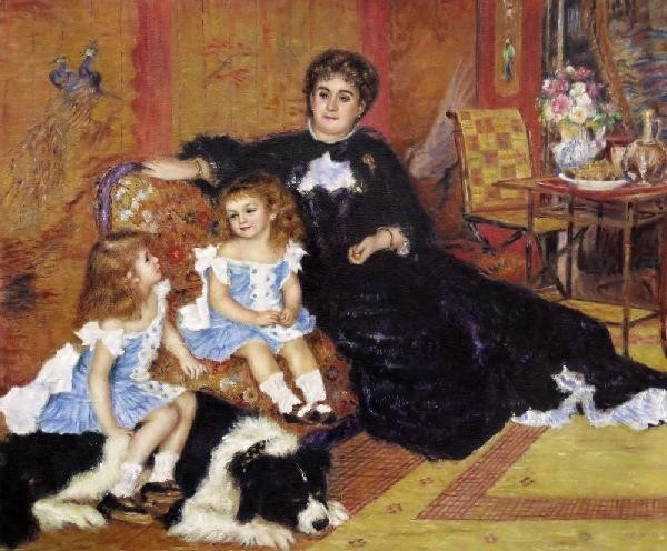 若者の大愛商品 油絵 MA41 ルノワールの名作_シャルパンティエ夫人と子供たち 人物画