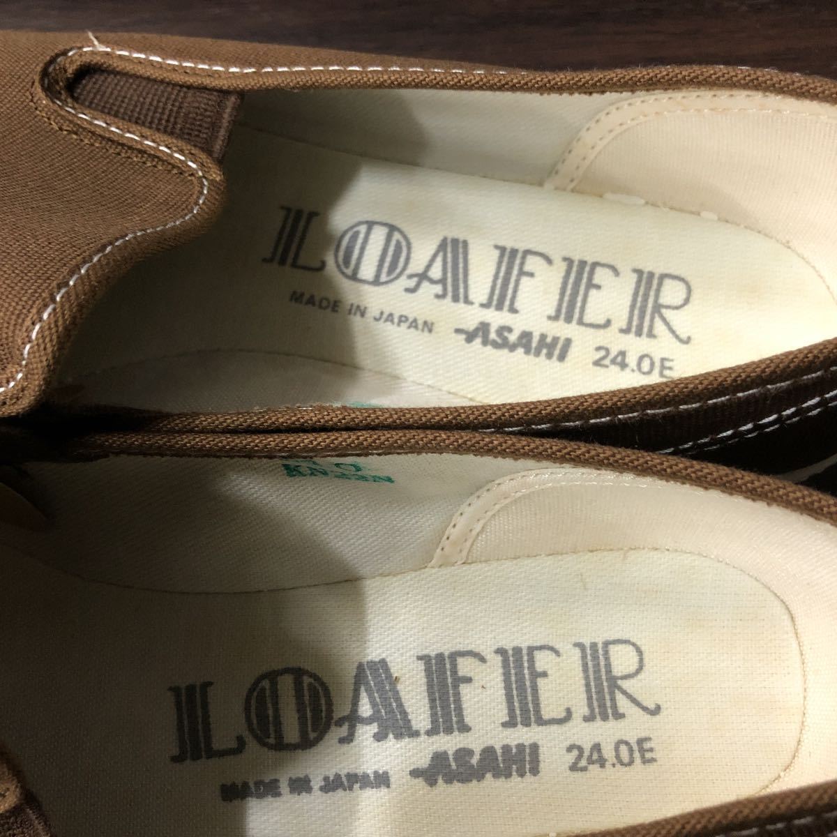  женщина обувь Asahi товар сделано в Японии reti- Loafer 2 type Brown 24cm 3 пара .2000 иен 