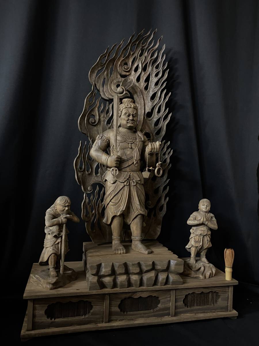時代彫刻 大迫力 最高級 井波彫刻 特大型高113cm 仏教工芸品 香樟材