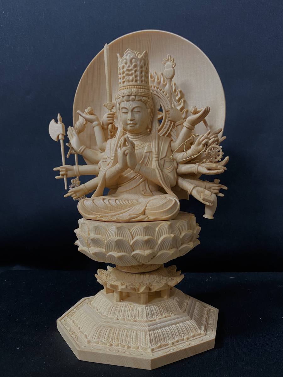 総檜材 仏教工芸品 木彫仏教 精密彫刻 極上品 仏師で仕上げ品 大随求 ...