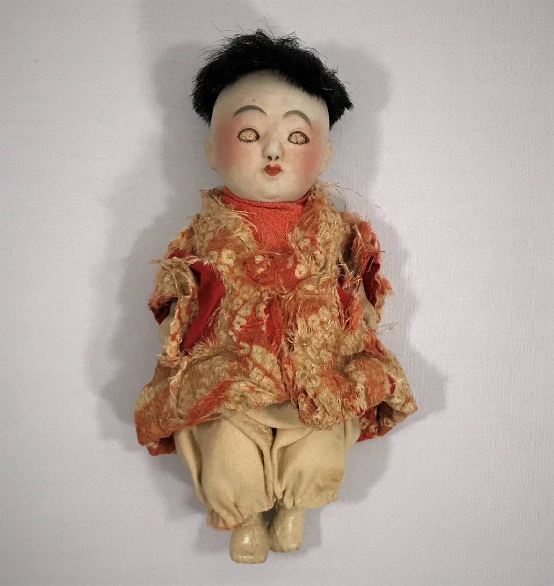 眠り人形 古い 和製 ビスクドール 陶器人形 日本人形 全長約18