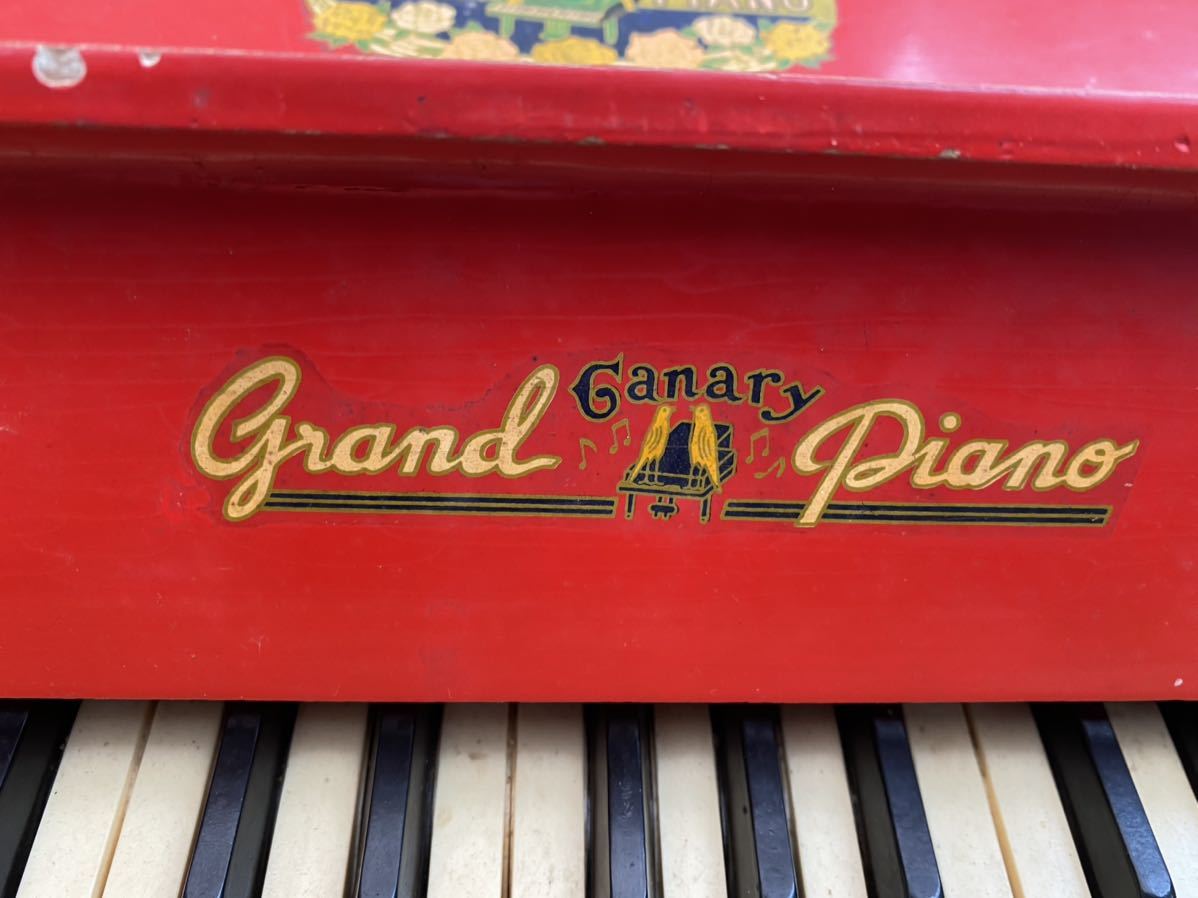 Ganary アンティーク おもちゃ レトロ グランドピアノ 木製 赤いピアノ