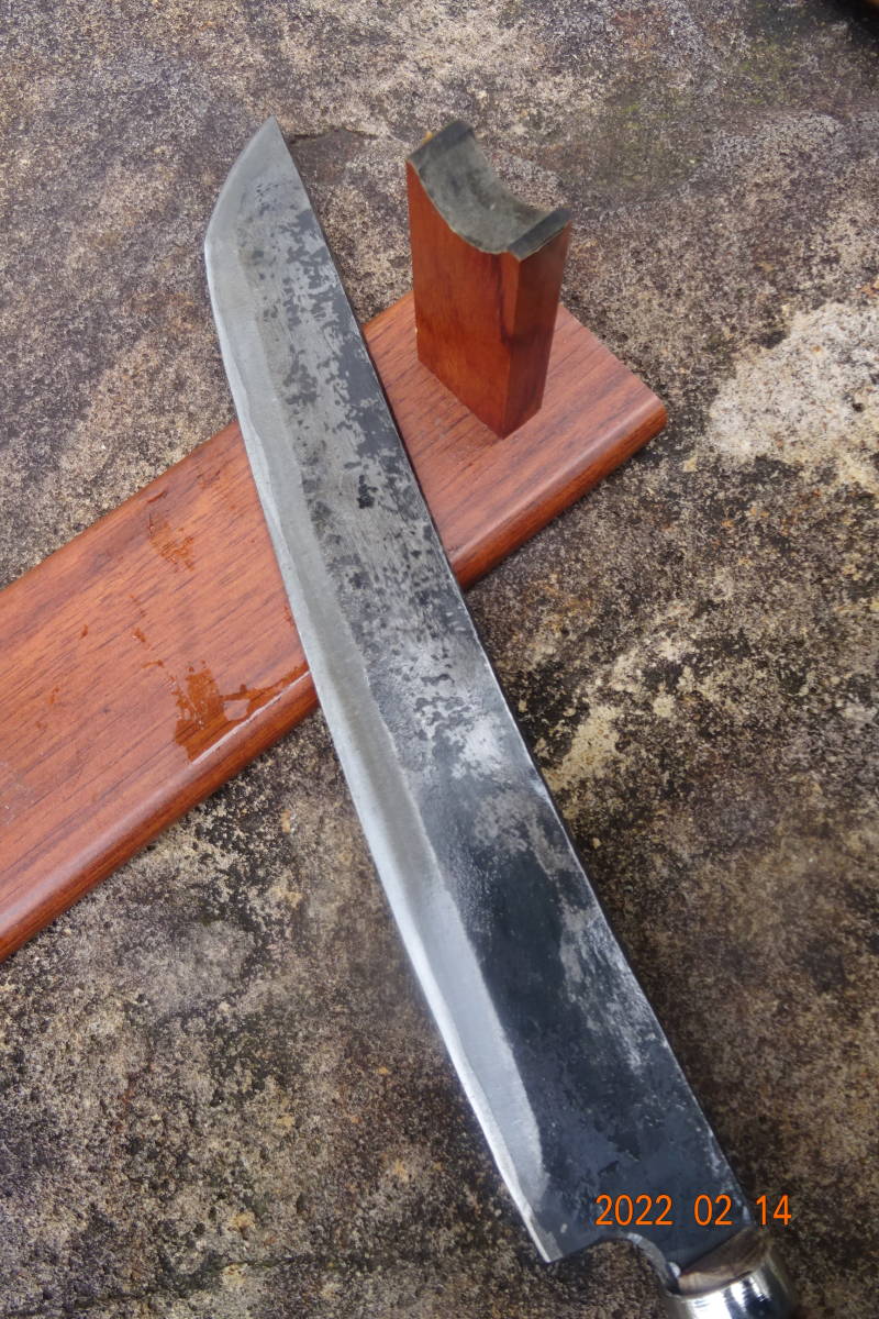 良質 名品 越後 刀匠 袖山 兼光作 甲伏せ 剣鉈 荒仕上げ 園芸