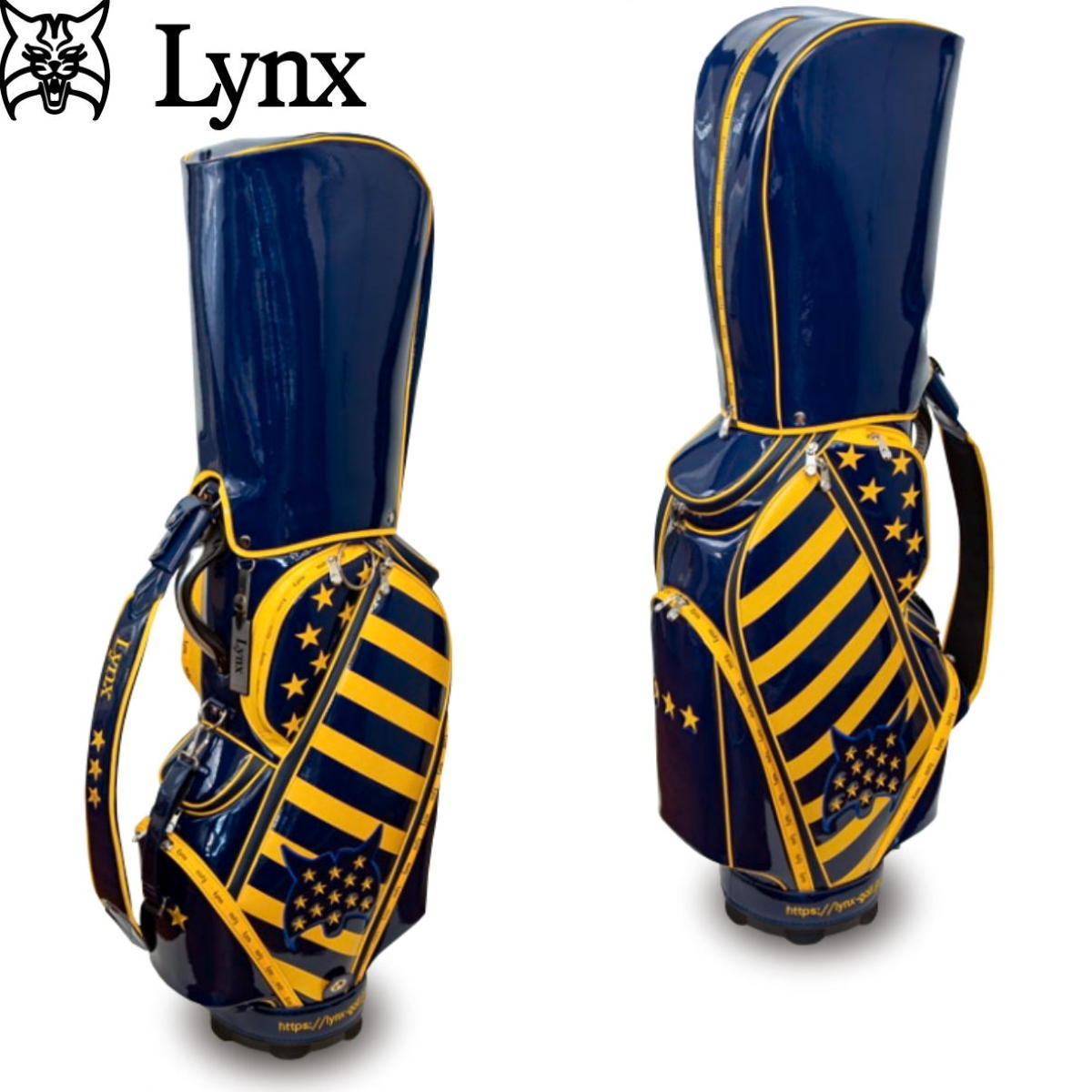 ★Lynx リンクス LXCB-66 アメリカンフラッグシップ ツアーバッグ (ネイビー) 9型 キャディバッグ★