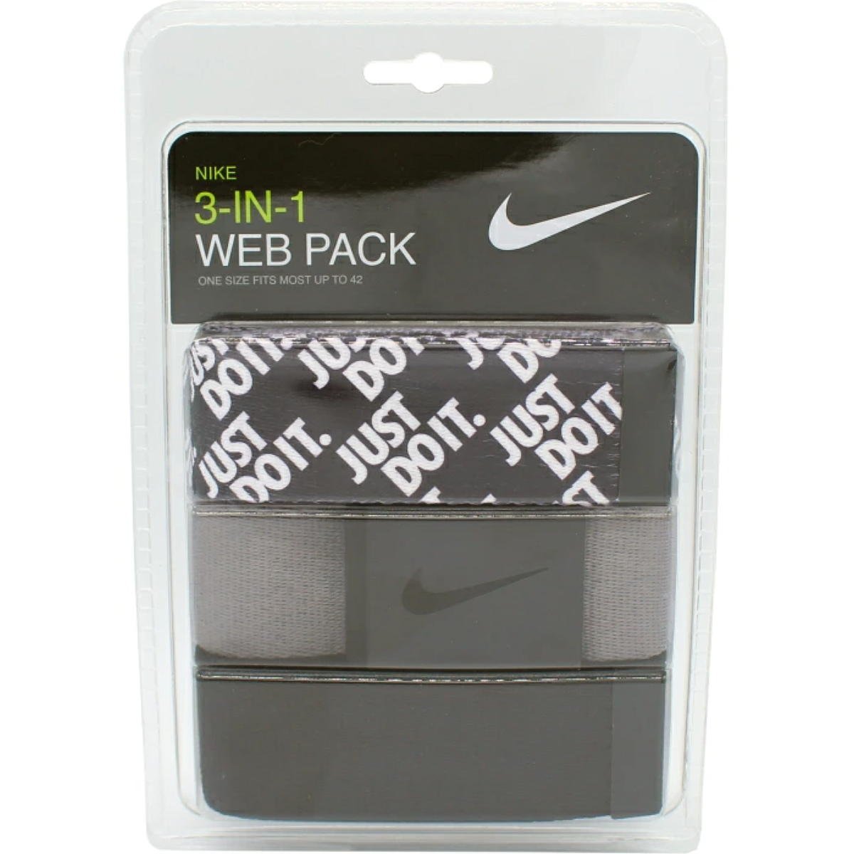 * Nike Golf 3-IN-1 Web Pack belt (JUST DO IT/ gray / black )3 pcs set *