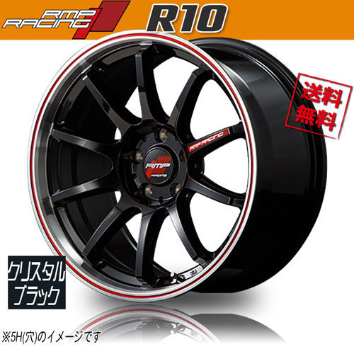 ホイール新品 4本セット マルカ M.I.D RMP RACING R10 Cブラック/リムPO+RED 16インチ 4H100 6J+43 φ67.0 業販4本購入で送料無料_画像1