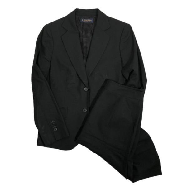 クラシック 洗練シンプル＊ブルックスブラザーズ フォーマル セットアップスーツ スカート ブラック サイズ:4(XL相当) M-62 ひざ丈スカート