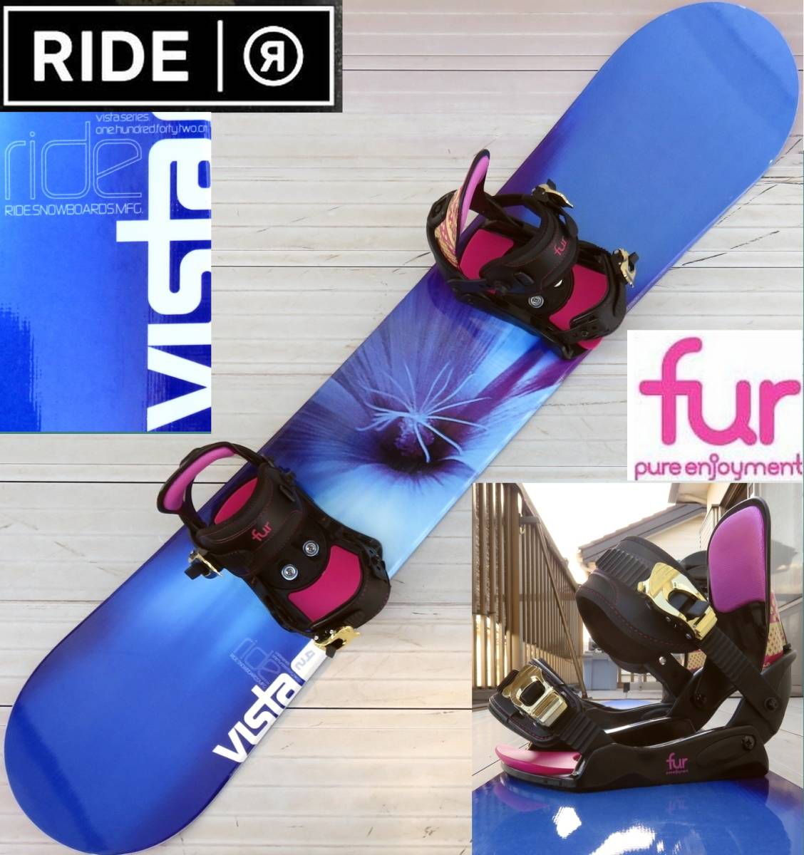 スノボー☆RIDE(ライド) VISTA 142cm /Fur Pure Enjoymentバイン付