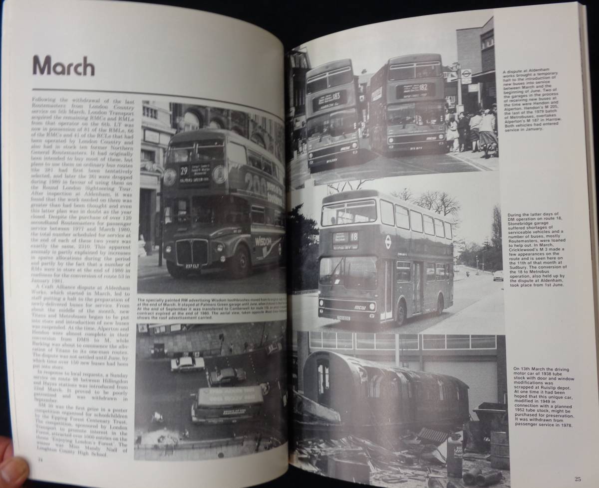 洋書【 LONDON TRANSPORT SCRAPBOOK FOR 1980 】英語 [ロンドンの交通(ロンドン2階建てバス/鉄道)スクラップブック]_画像5