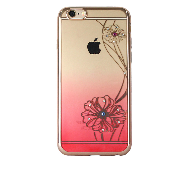 即決・送料込)【ラインストーン付きソフトタイプケース】Durable iPhone6s Plus/6 Plus Pink Gradation TPU Soft Rear Cover Case Flower